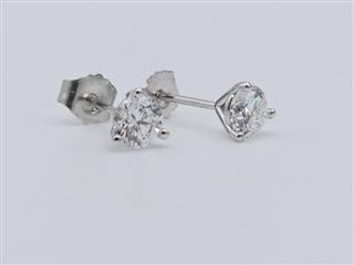 14K White Gold 4/5 CTW Lab Created Round Diamond Stud Earrings